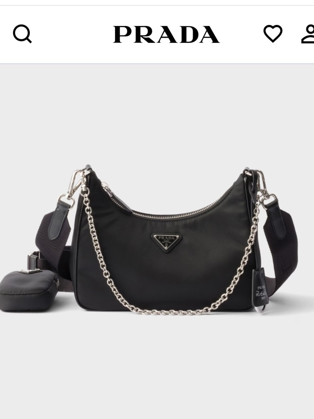 Prada Re-Edition Nylon Bag with Chain